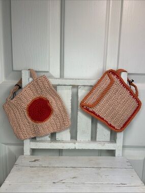 Creative Co-Op 6”Sq Cotton Crotchet Mug Shape Coaster Set of 2